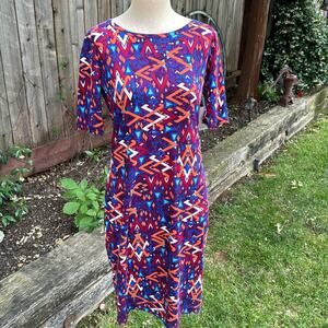 NWT Lularoe Julia Geometric Shift Dress Scoop Neck Women's Size Medium